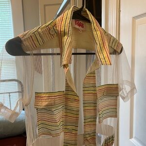 Solid & Striped Mesh Rainbow Stitched Cover up